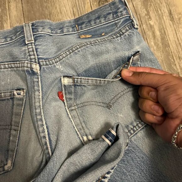 Vintage 70s Levi's 501XX Redline Selvedge Red Tab Denim Jeans Size 30X31 - Picture 6 of 9